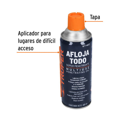 WT-400 Lubricante aflojatodo en aerosol, 400 ml