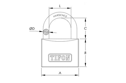 076000 Candado 58 mm TF60 Serie Tifon